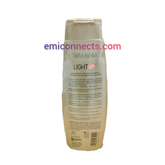 LIGHT UP GLUTATHIONE & COLLAGEN ANTI AGING BEAUTY LOTION 400ML