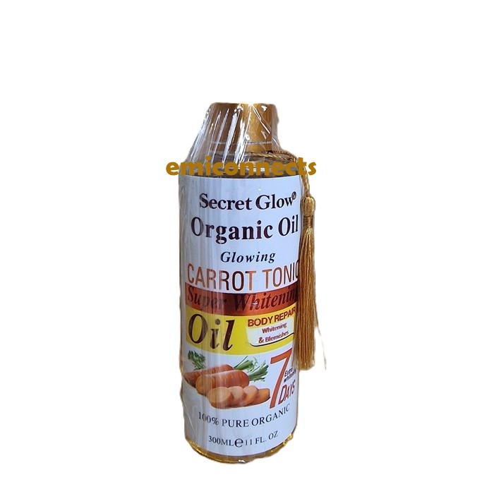 Secret Glow Organic Carrot Tonic Brightening Body Repair Oil 300ml